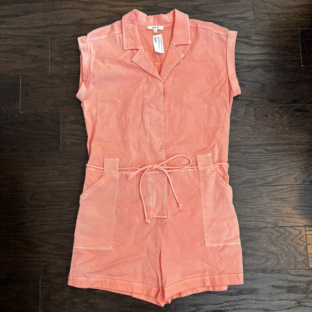 NWT Splendid Coral Short Sleeve Romper